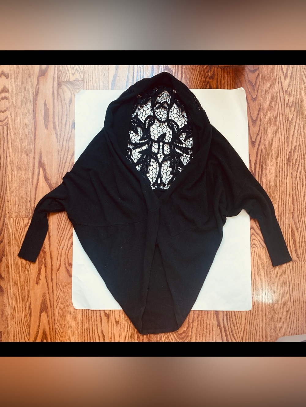 Black Jacob Lace-Back Open Front Cardigan